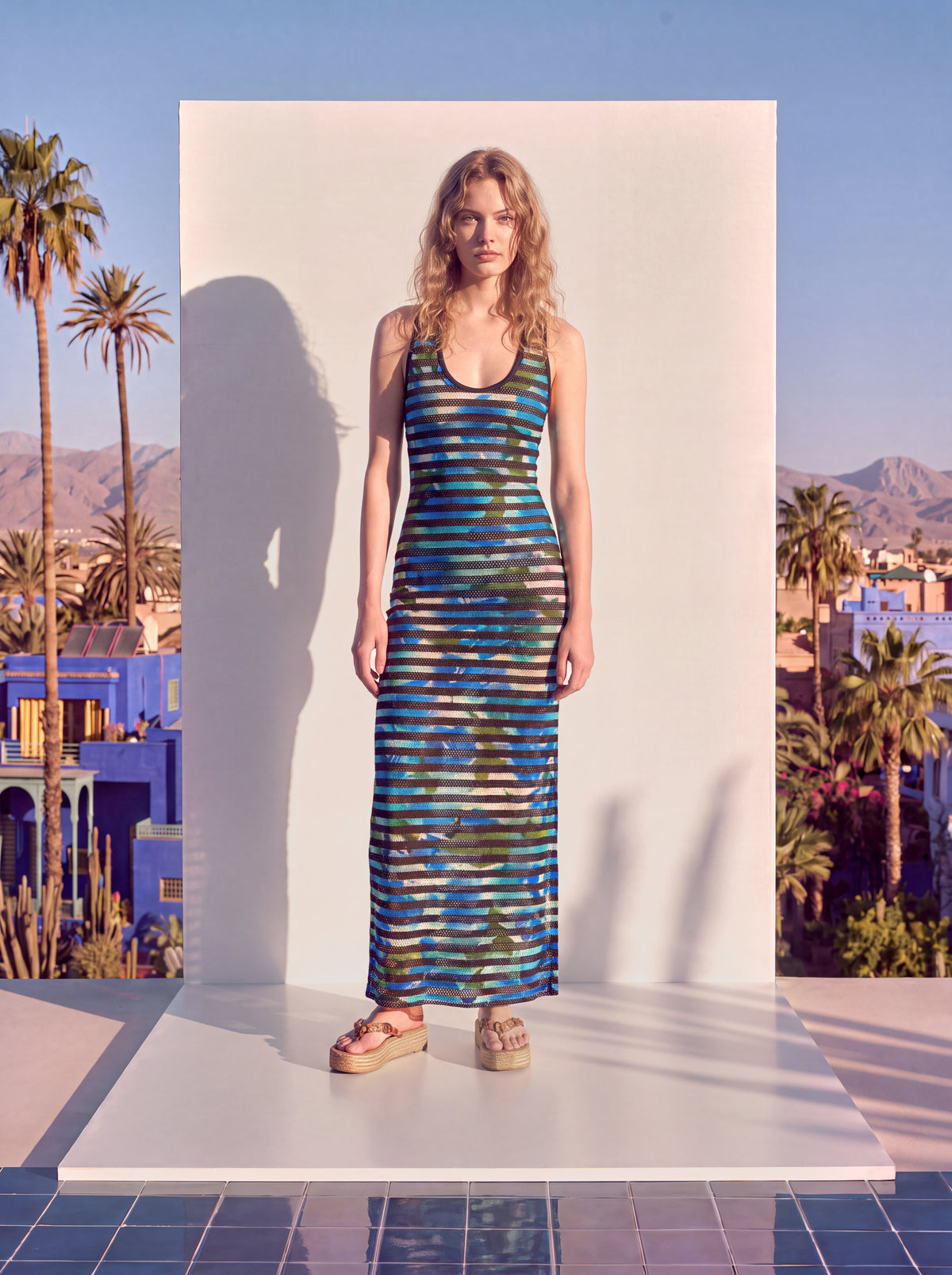Majorelle Floral Print Stripes