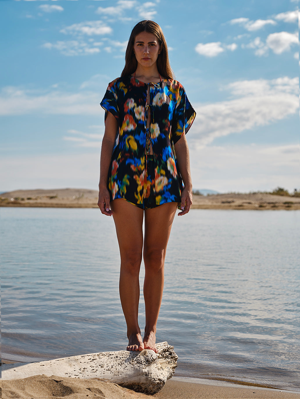 Damask Rose Kaftan Shirt