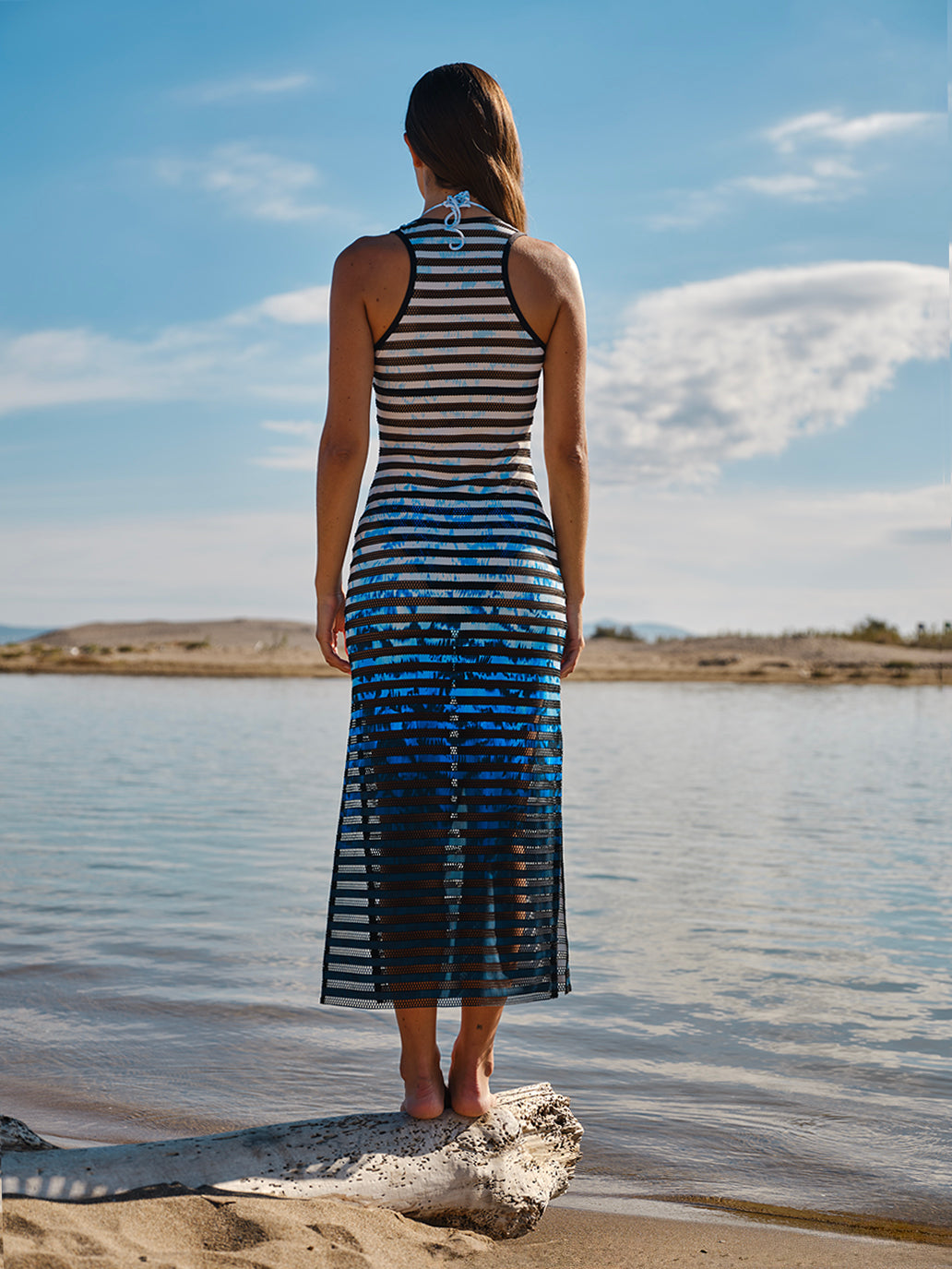 Water Print Stripes Dress